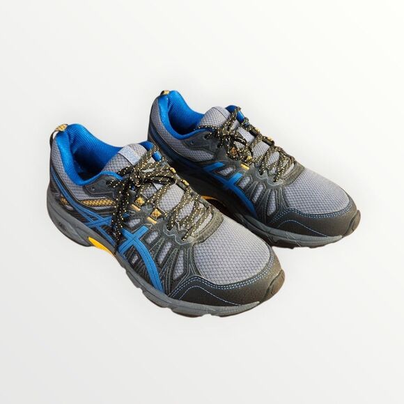 Asics Gel Venture 7 Gray Blue  Trail Hiking Running Shoes Men's Size 8 1011A560 - Picture 1 of 12